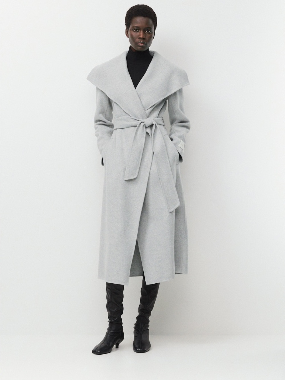 NWT Babaton Portfolio Double Face Coat - Luxe Wool Cashmere Small Heather Chrome